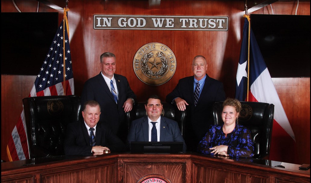 Hardin County Commissioners in court room