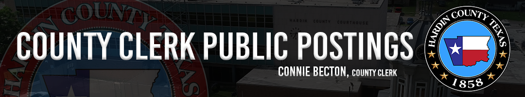 County Clerk Public Postings heading